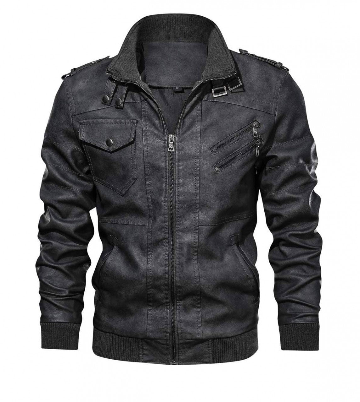  Leather Jacket with Hood