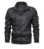 Black Lambskin Leather Jacket with Removable Hood Mens