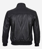 Leather Bomber Black Mens Cowhide Leather Jacket