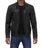 Rudolph Mens Black Cafe Racer with Red Detailing