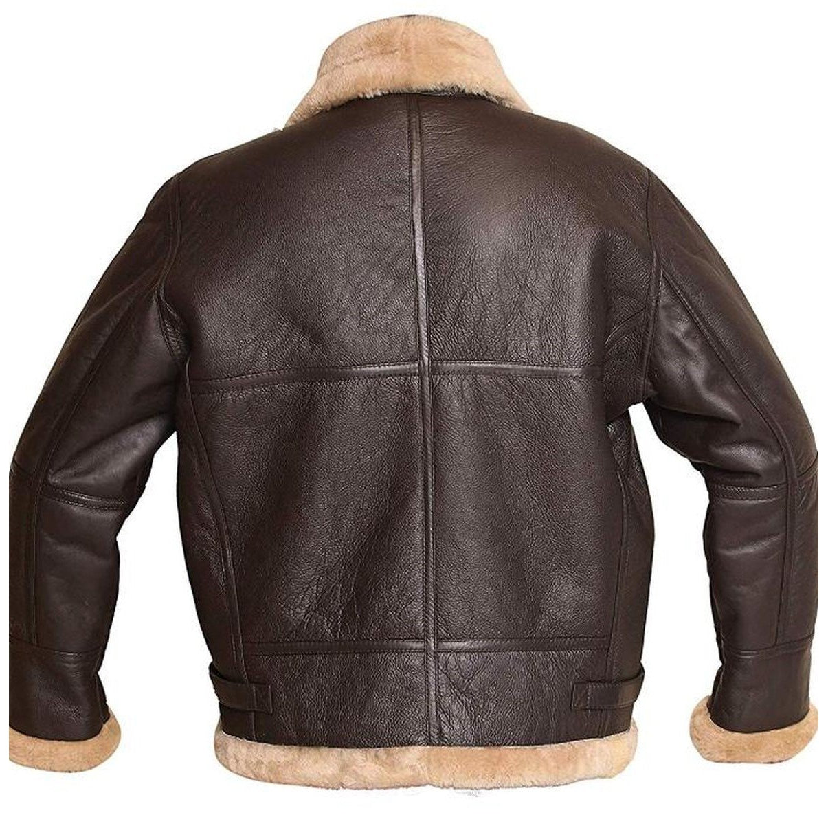 Brown Bomber Aviator FUR Leather Jacket for Men - Leather Jacket