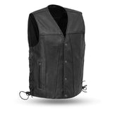 Destination - Men's Motorcycle Black Cowhide Leather Vest