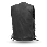 Destination - Men's Motorcycle Black Cowhide Leather Vest