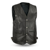 Eternal - Men's Motorcycle Black Cowhide Leather Vest