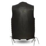 Move - Men's Motorcycle Black Cowhide Leather Vest
