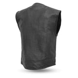 Ether - Men's Motorcycle Black Cowhide Leather Vest