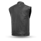 Edge - Men's Motorcycle Black Cowhide Leather Vest