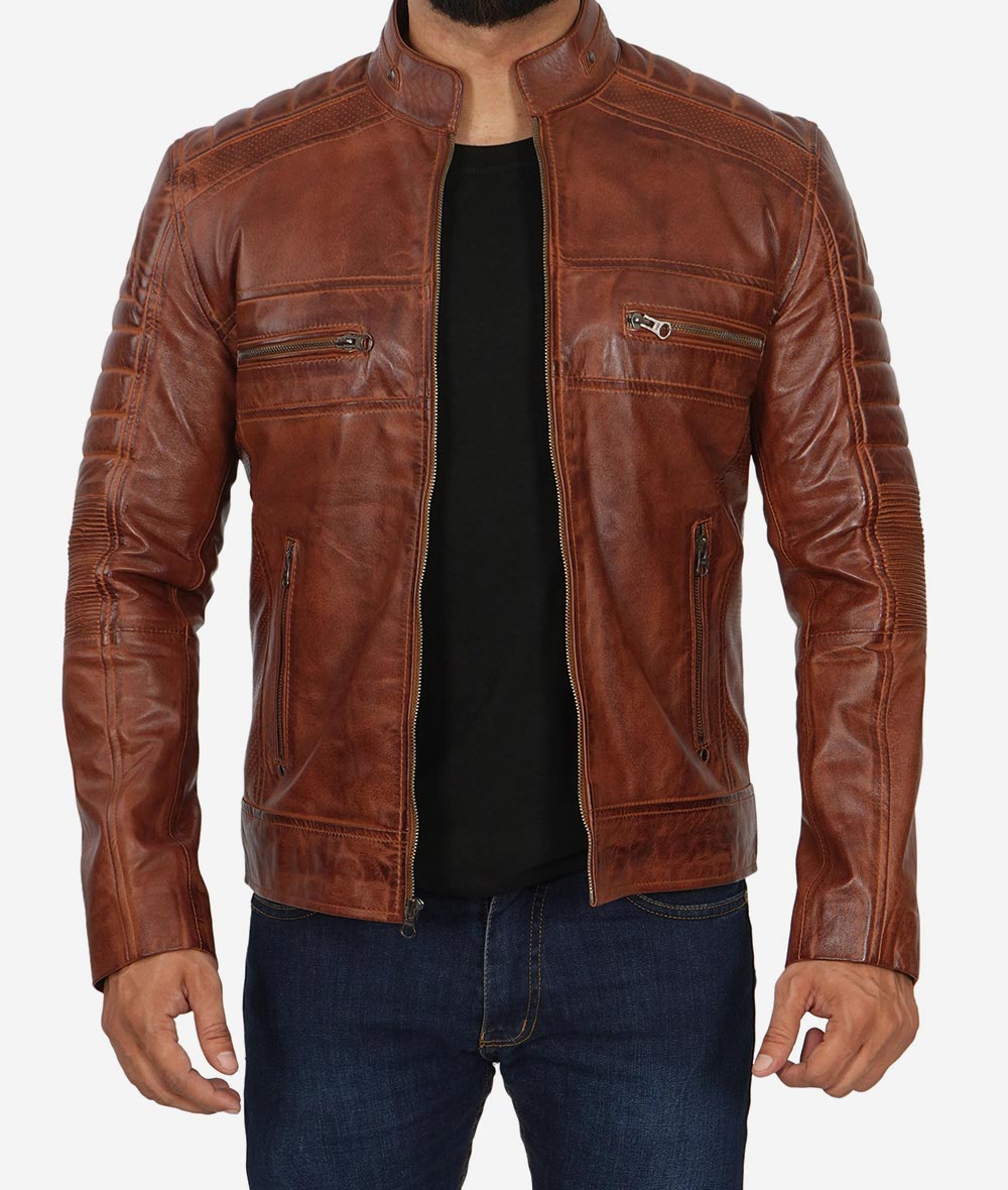 100% Leather Café Racer Jacket