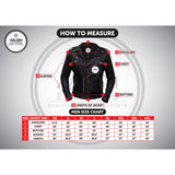 Mens Black Quilted Red Stripe Cafe Racer Leather Motorcycle Jacket