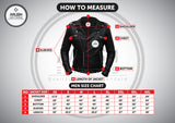Men Genuine Sheepskin Leather Jacket Motorcycle Style with Red Stripes
