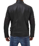 Rudolph Mens Black Cafe Racer with Red Detailing