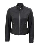 Womens Slim Fit Leather Jacket Black