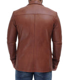 mens brown leather blazer