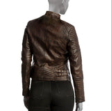 Stylish Brown Leather Jacket For Women with Long Sleeves - Brown Leather Jacket - Leather Jacket