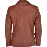 Men Brown Genuine Lambskin Leather Jacket Casual Blazer Coat