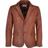 Men Brown Genuine Lambskin Leather Jacket Casual Blazer Coat