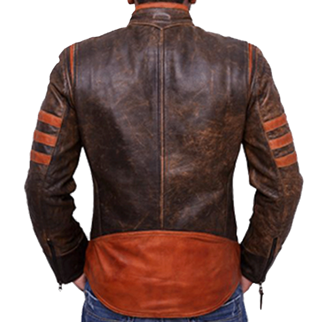 Brown Sheepskin Genuine Leather Jacket with Tan Lining