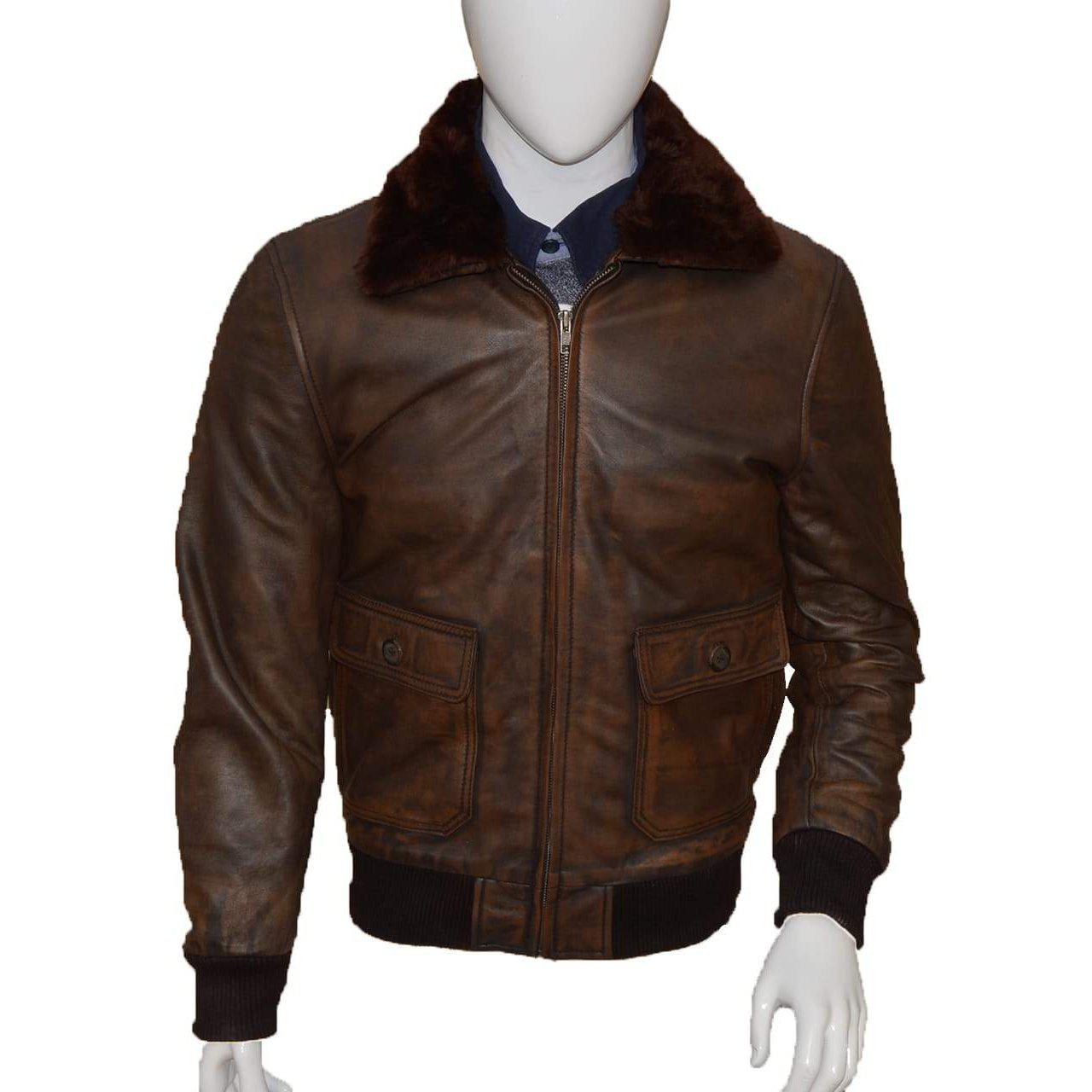 Distressed brown leather jacket | Leather Jacket Mens