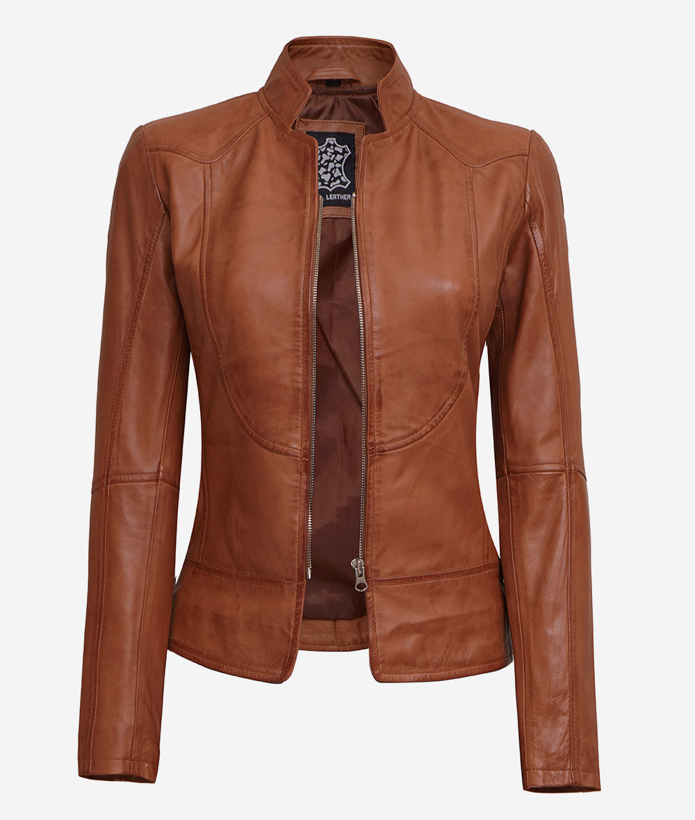 Slim-Fit Leather Biker Jacket