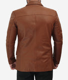 Brown Leather Blazer