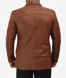 Glendale Mens Brown Leather Blazer