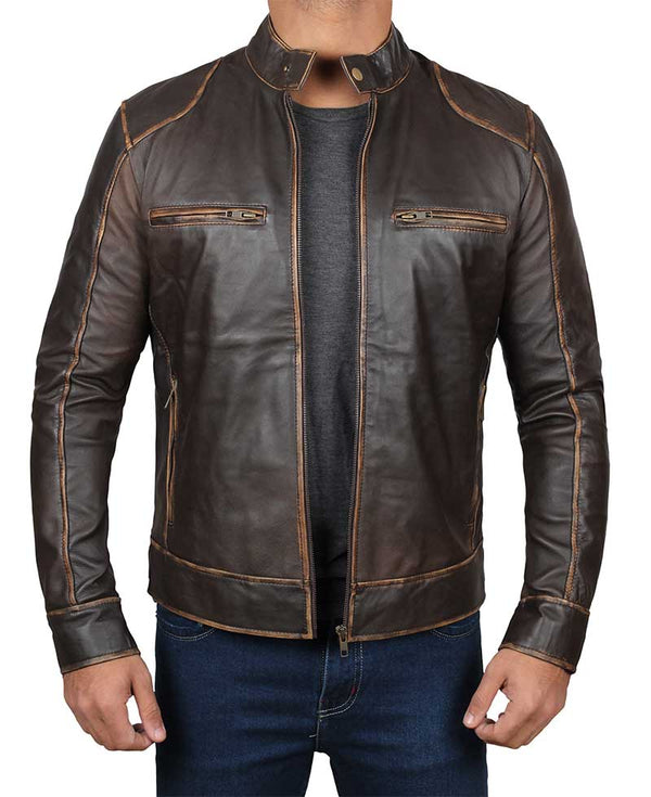 Distress Leather Jackets for Men