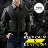 Slim Fit Black Leather Jacket Mens