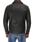 Asymmetrical Mens Black Leather Motorcycle Jacket