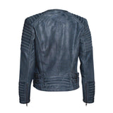 Stylish Grey Leather Jacket for Women with Long Sleeves - Women Leather Jacket - Leather Jacket