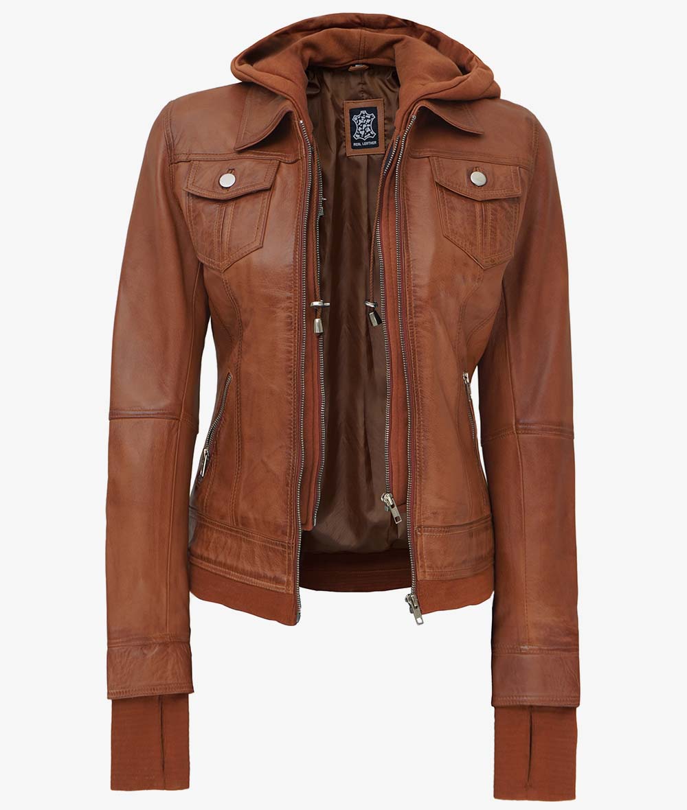 Brown Bomber Leather Jacket