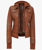 Brown Bomber Leather Jacket